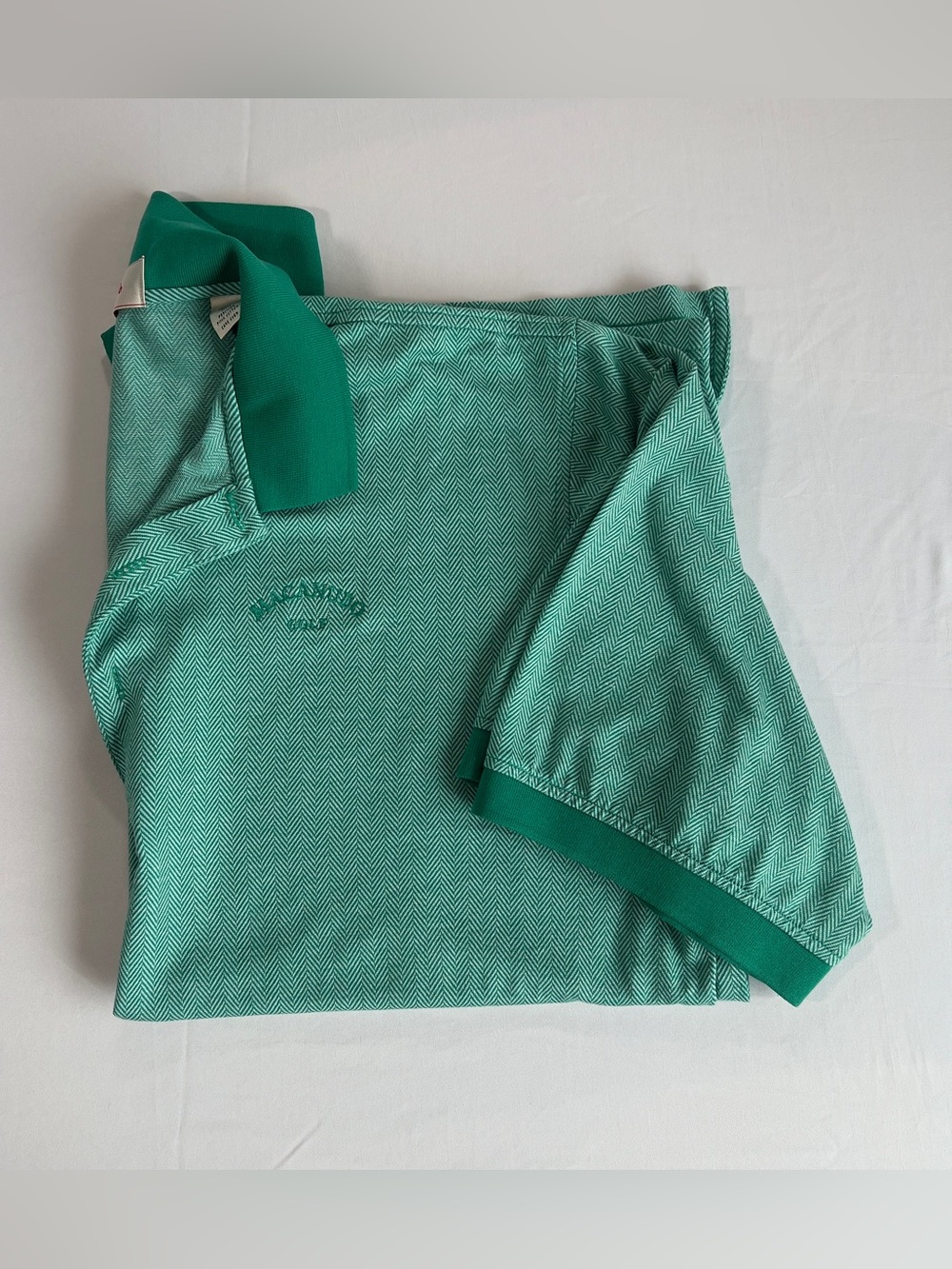 Men’s Green Golf Herringbone Polo